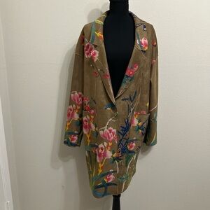 Madison Tan Floral Trench Coat